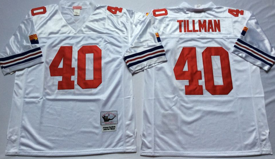 Men NFL Arizona Cardinals #40 Tillmann white Mitchell Ness jerseys